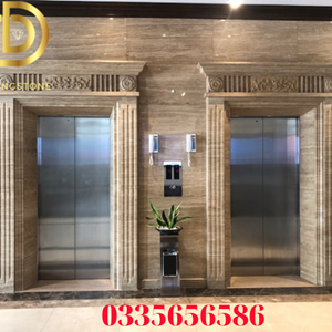 Đá ốp thang máy Marble Vân Gỗ Xám