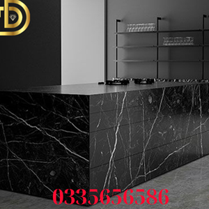 Đá marble tự nhiên Đen Chỉ Trắng